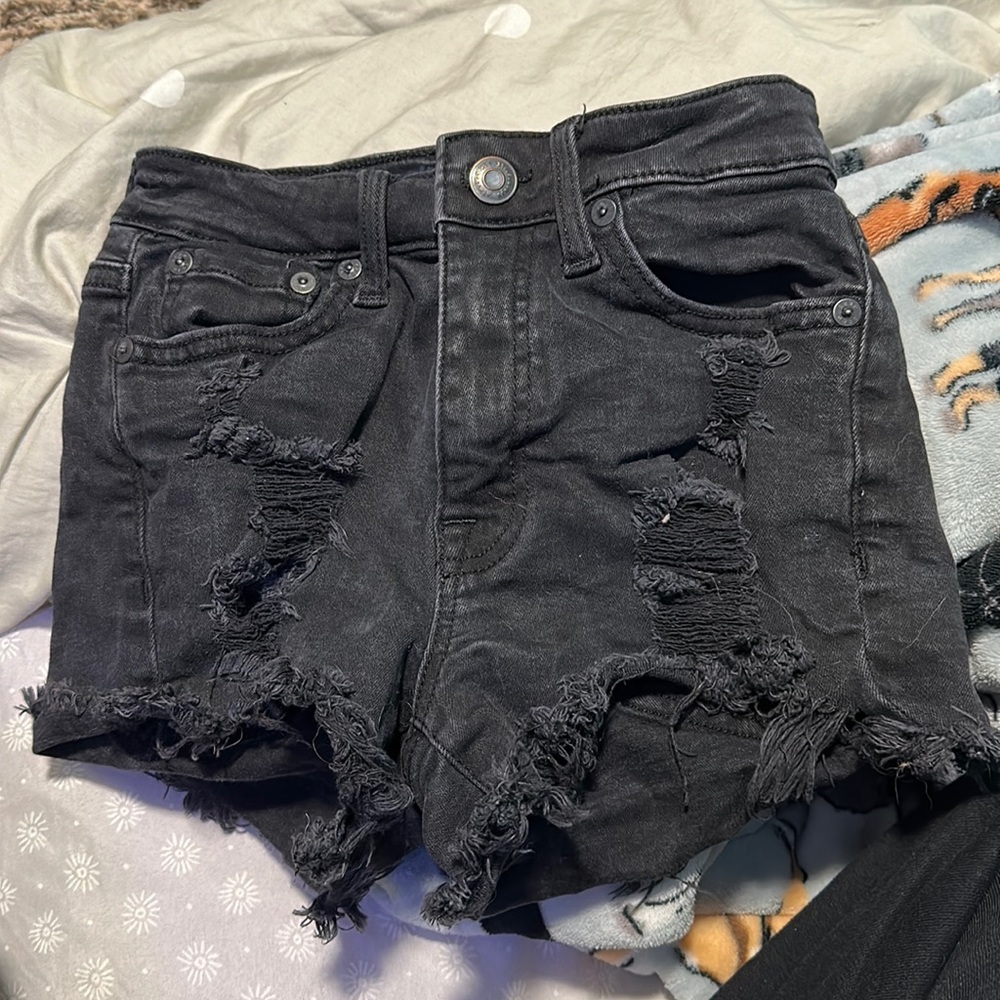 jean shorts with some rips